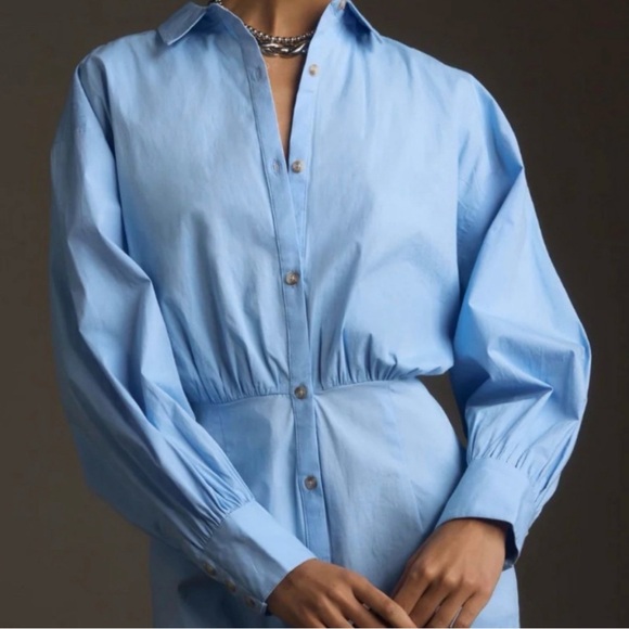 Anthropologie Maeve Sky Blue Shirt - Picture 3 of 3
